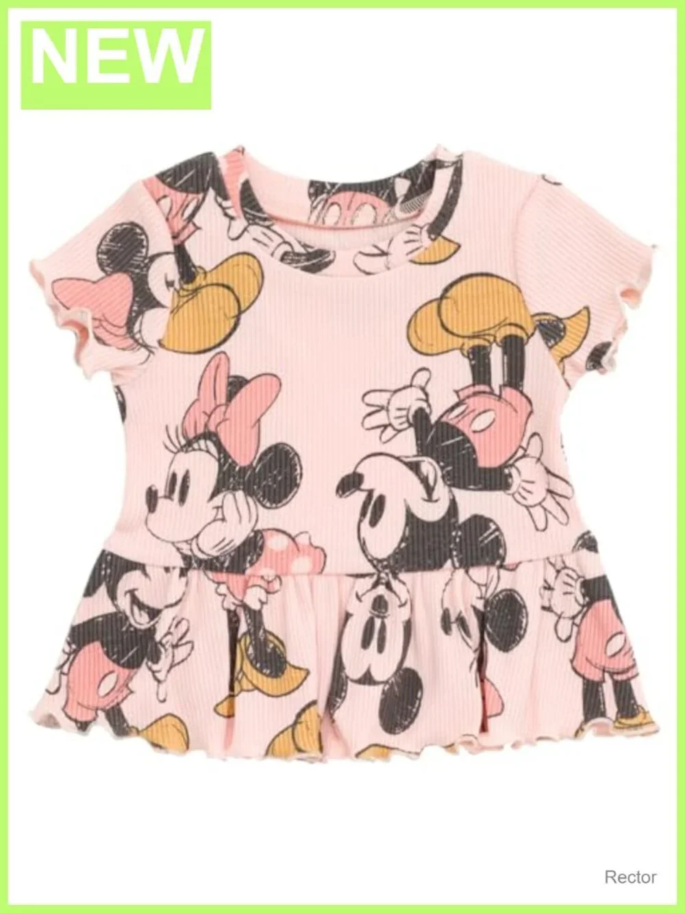 Disney Girls Ribbed Peplum Tee and Shorts Set Toddler Kids